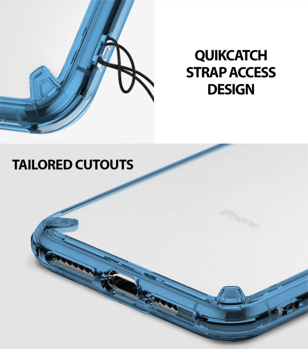 Ringke Fusion Hoesje Apple iPhone XS Max Aqua Blue afbeelding 7