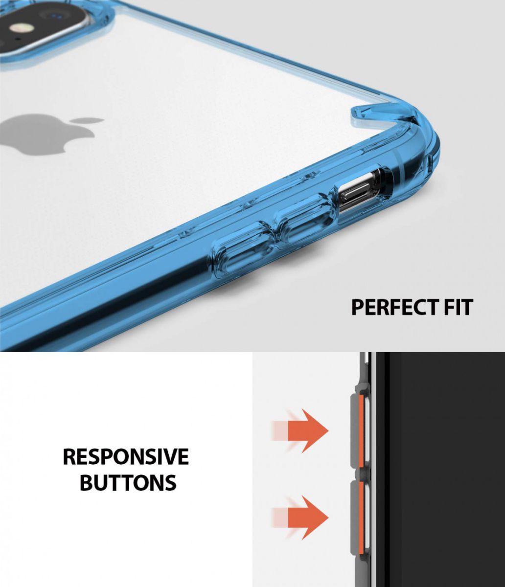 Ringke Fusion Hoesje Apple iPhone XS Max Aqua Blue afbeelding 8