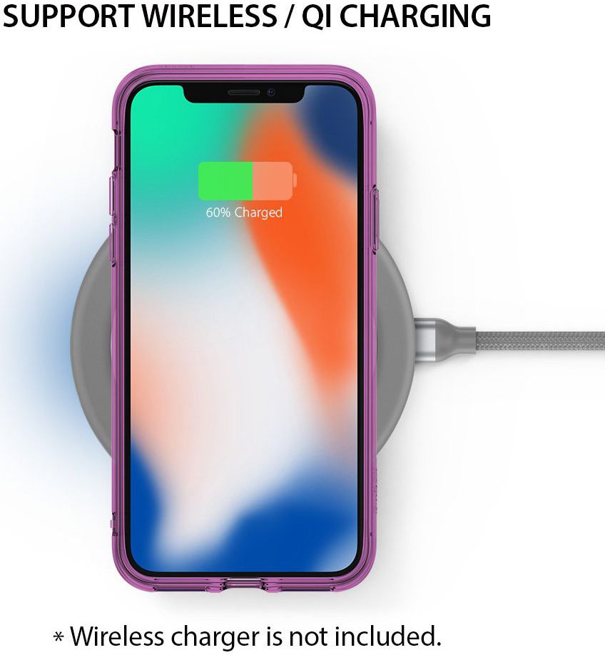 Ringke Fusion iPhone X Hoesje Doorzichtig Orchid Purple afbeelding 5