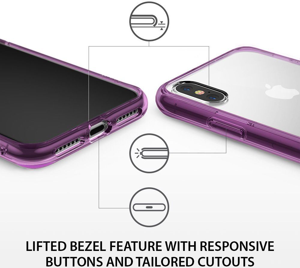Ringke Fusion iPhone X Hoesje Doorzichtig Orchid Purple afbeelding 7