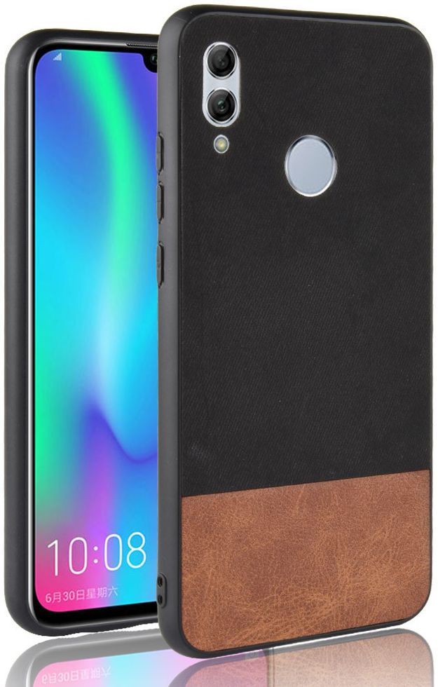 Huawei P Smart (2019) Leren Coating Hybride Hoesje Zwart afbeelding 1