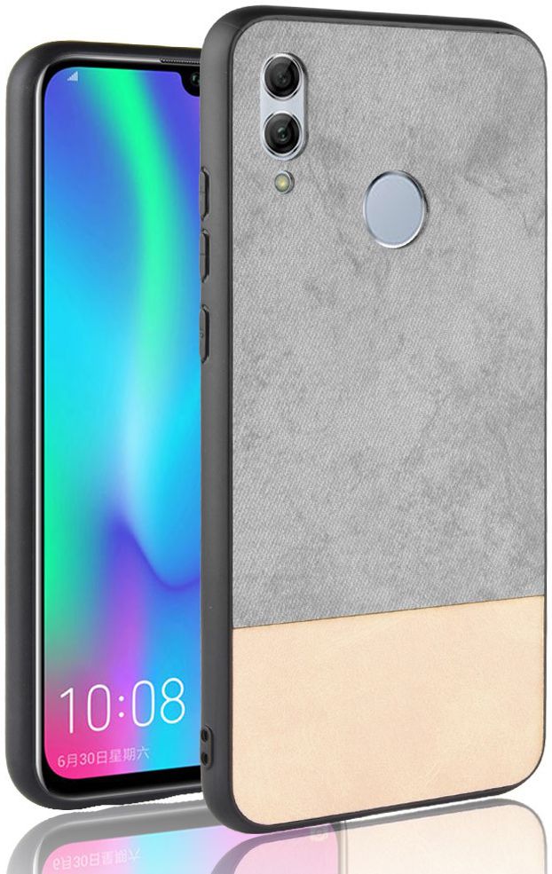 Huawei P Smart (2019) Leren Coating Hybride Hoesje Grijs afbeelding 1