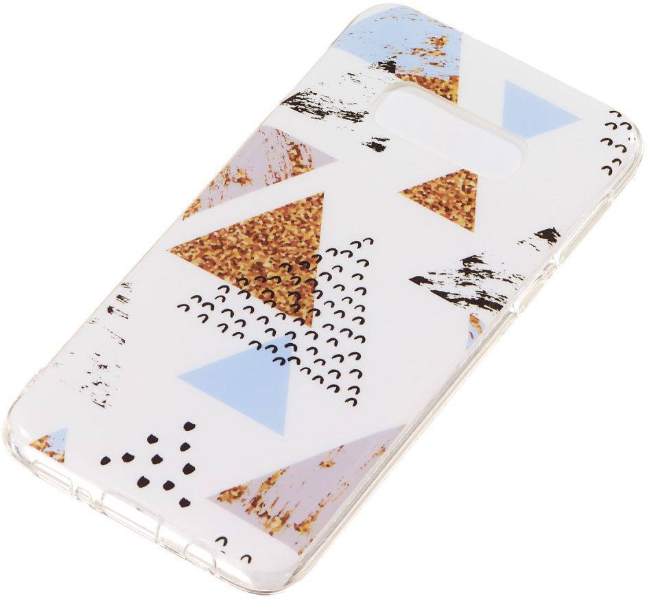 Samsung Galaxy S10E TPU Back Cover met Marmer Print Driehoekken afbeelding 2