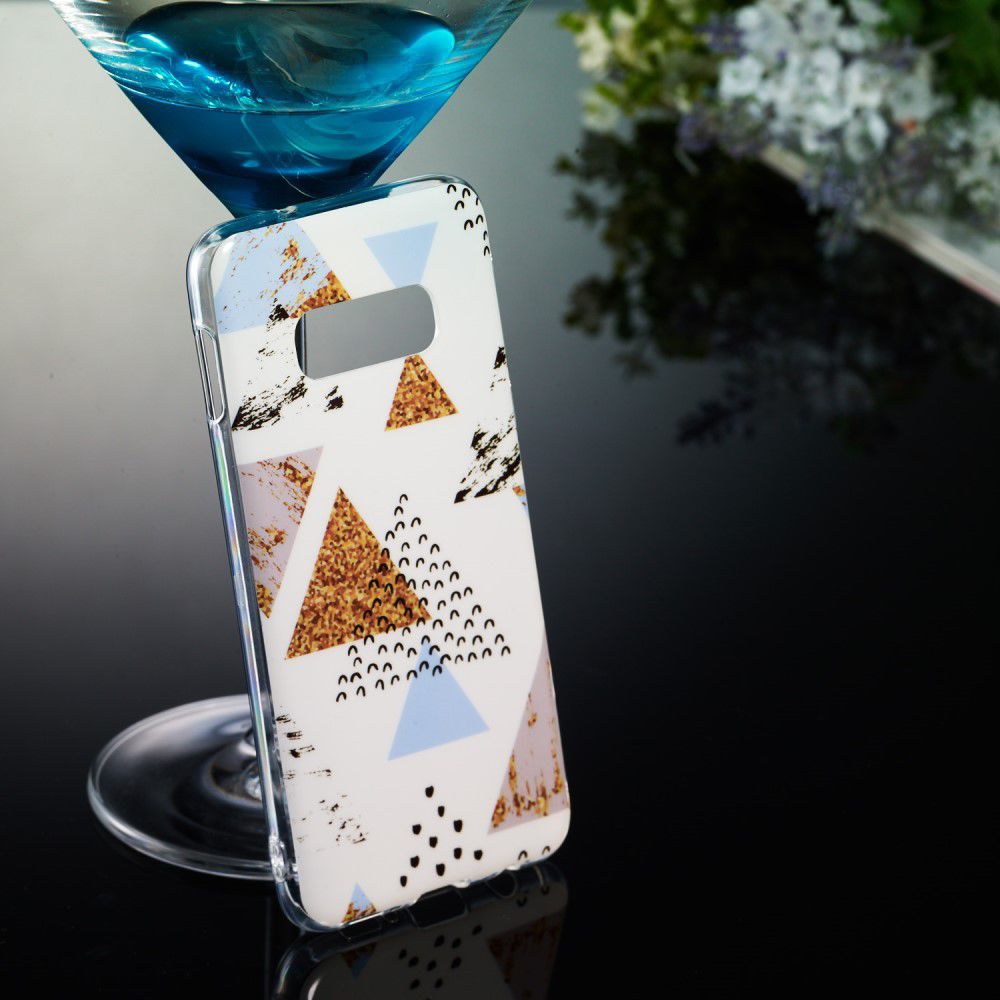Samsung Galaxy S10E TPU Back Cover met Marmer Print Driehoekken afbeelding 4