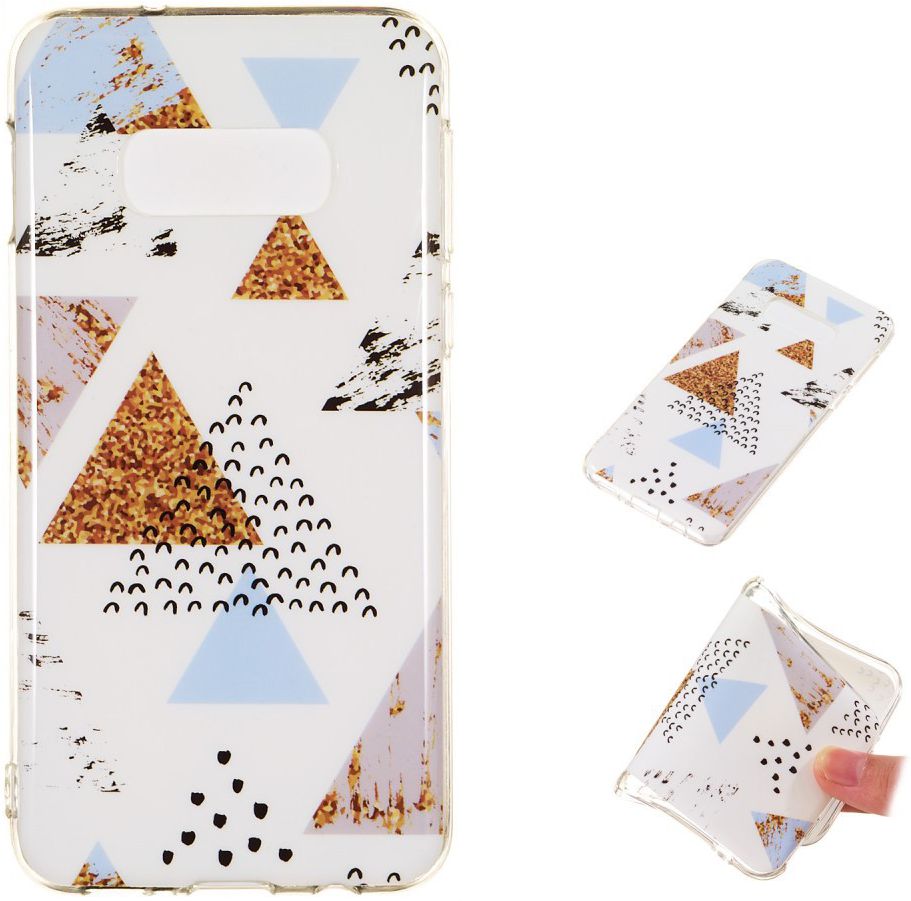 Samsung Galaxy S10E TPU Back Cover met Marmer Print Driehoekken afbeelding 5