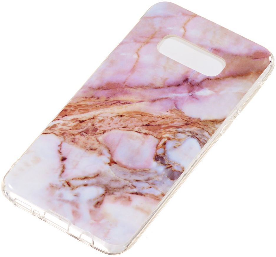 Samsung Galaxy S10E TPU Back Cover met Marmer Print Roze Goud afbeelding 2