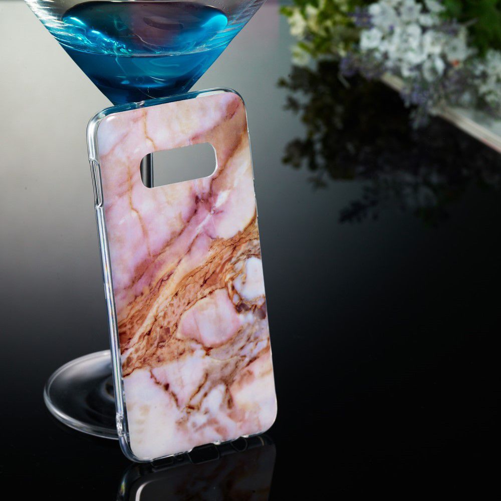 Samsung Galaxy S10E TPU Back Cover met Marmer Print Roze Goud afbeelding 4