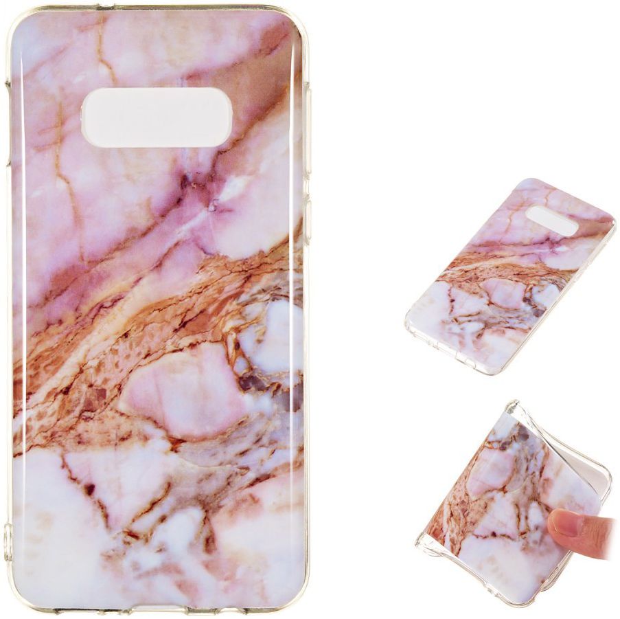 Samsung Galaxy S10E TPU Back Cover met Marmer Print Roze Goud afbeelding 5