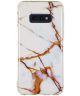 Samsung Galaxy S10E TPU Back Cover met Marmer Print Goud Wit