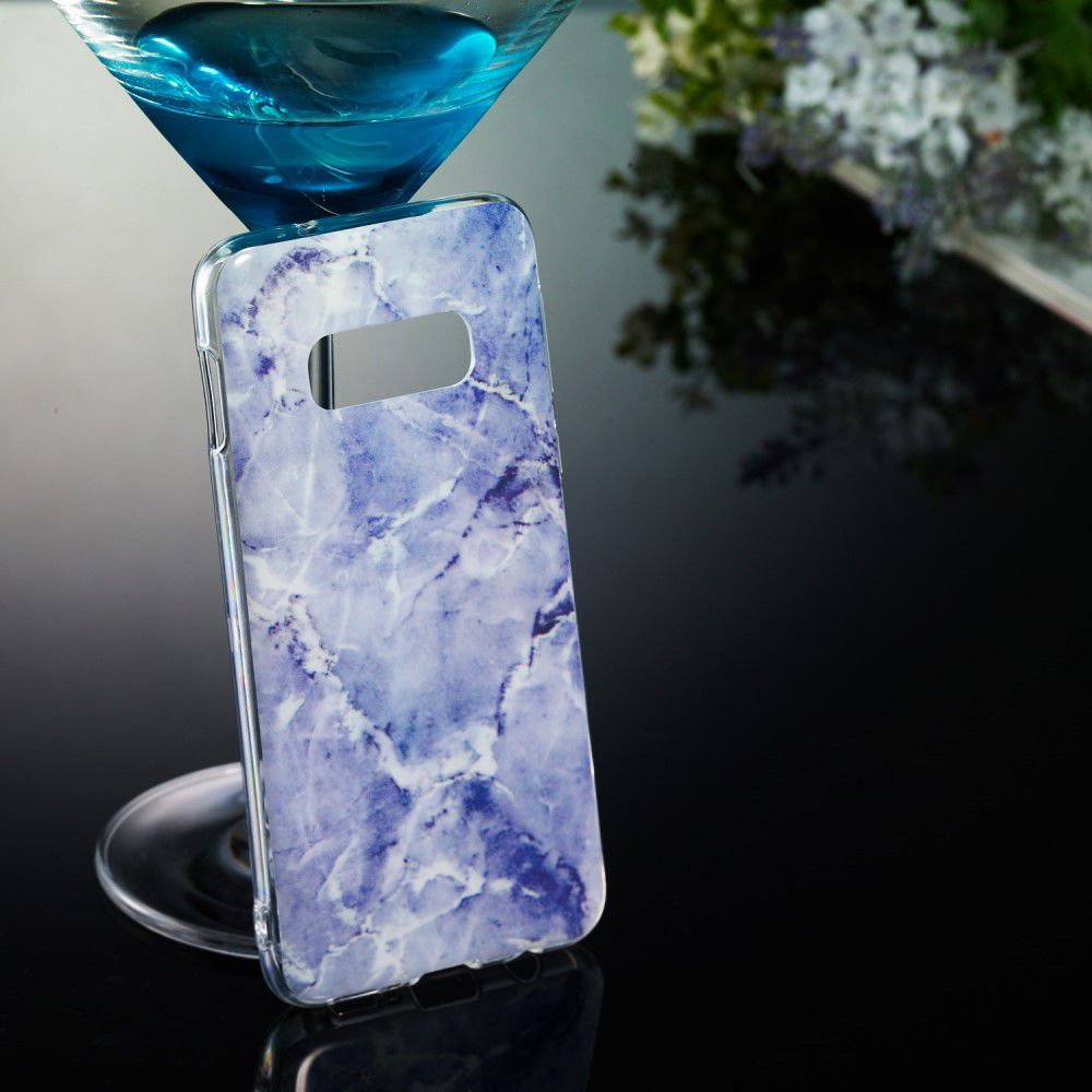 Samsung Galaxy S10E TPU Back Cover met Marmer Print Blauw afbeelding 4