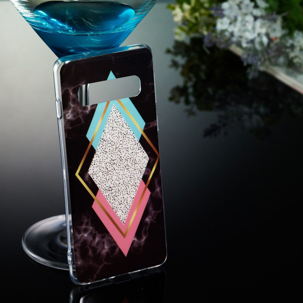 Samsung Galaxy S10 TPU Back Cover met Marmer Print Ruiten afbeelding 4