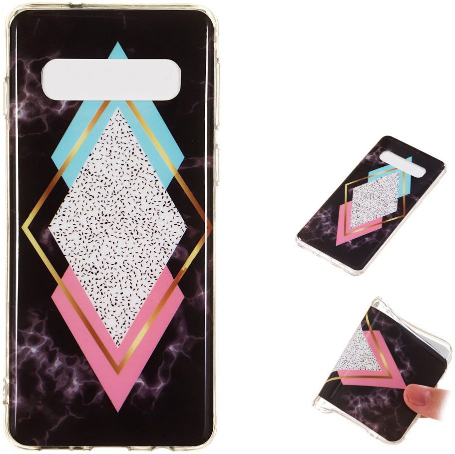 Samsung Galaxy S10 TPU Back Cover met Marmer Print Ruiten afbeelding 5