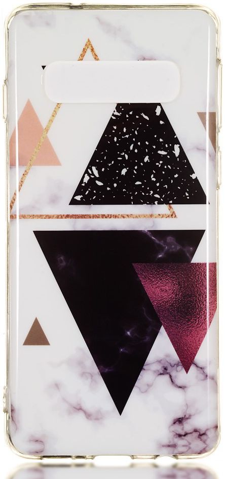 Samsung Galaxy S10 TPU Back Cover met Marmer Print Driehoeken afbeelding 1