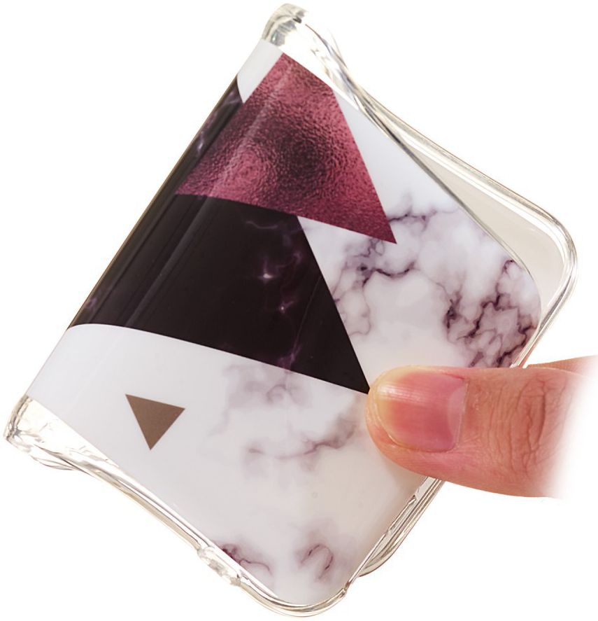 Samsung Galaxy S10 TPU Back Cover met Marmer Print Driehoeken afbeelding 3