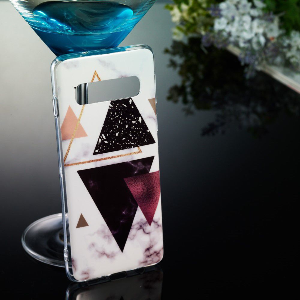 Samsung Galaxy S10 TPU Back Cover met Marmer Print Driehoeken afbeelding 4