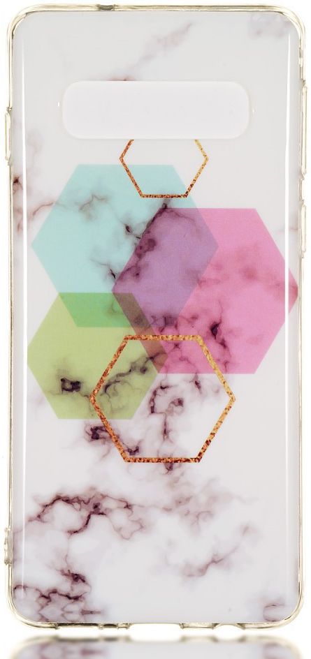 Samsung Galaxy S10 TPU Back Cover met Marmer Print Hexagon afbeelding 1