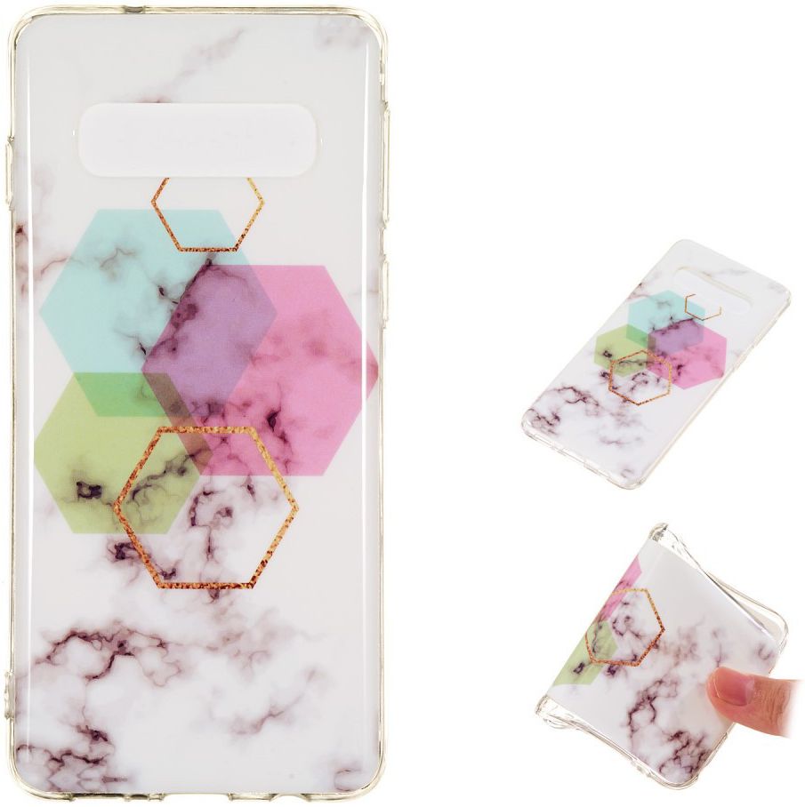 Samsung Galaxy S10 TPU Back Cover met Marmer Print Hexagon afbeelding 5