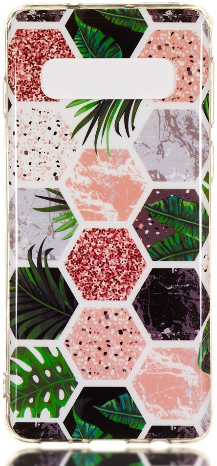 Samsung Galaxy S10 TPU Back Cover met Marmer Print Hexagonnen afbeelding 1