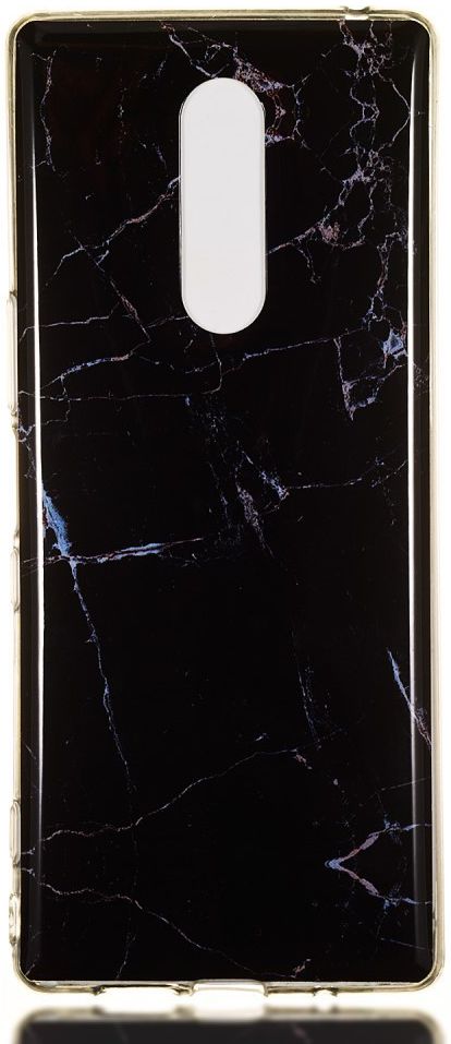 Sony Xperia 1 TPU Back Cover met Marmer Print Zwart afbeelding 1