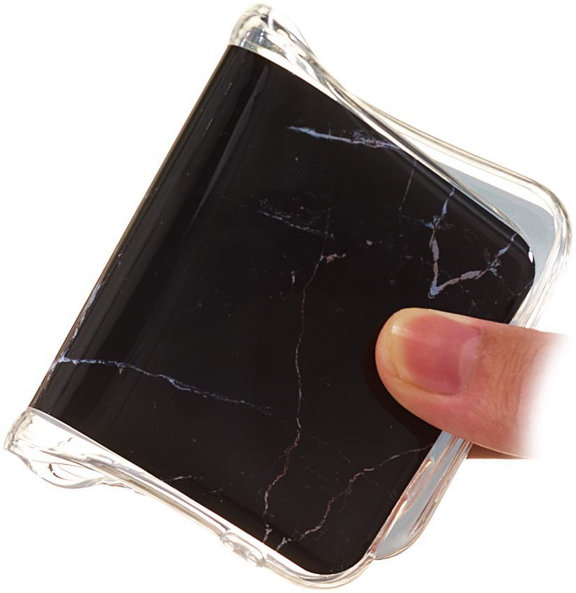 Sony Xperia 1 TPU Back Cover met Marmer Print Zwart afbeelding 3