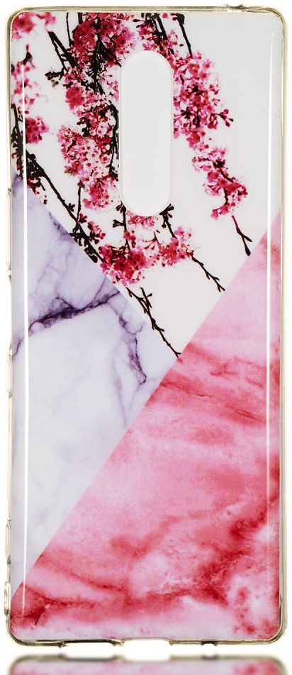 Sony Xperia 1 TPU Back Cover met Marmer Print Blossom afbeelding 1