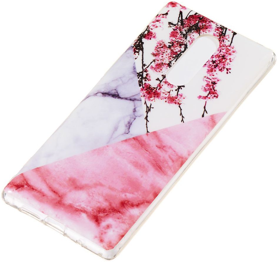 Sony Xperia 1 TPU Back Cover met Marmer Print Blossom afbeelding 2