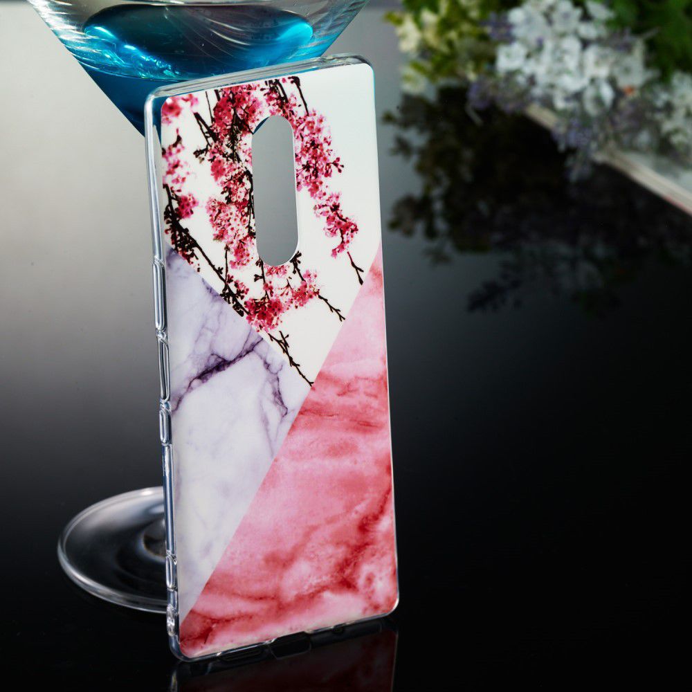 Sony Xperia 1 TPU Back Cover met Marmer Print Blossom afbeelding 4