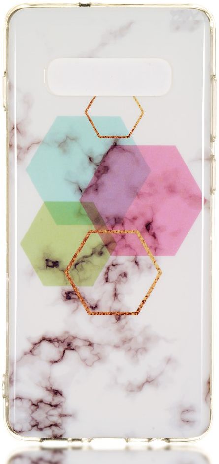 Samsung Galaxy S10 Plus TPU Back Cover met Marmer Print Hexagonnen afbeelding 1
