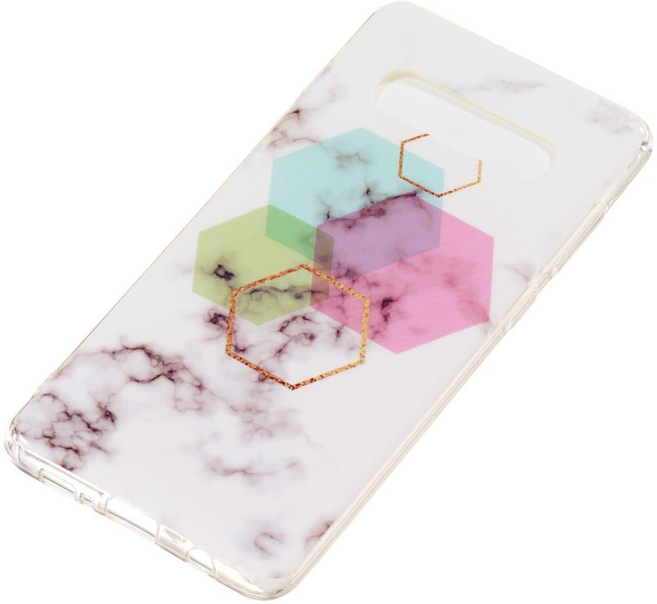 Samsung Galaxy S10 Plus TPU Back Cover met Marmer Print Hexagonnen afbeelding 2