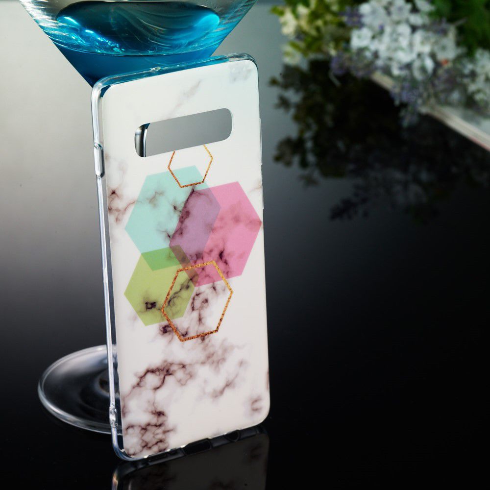 Samsung Galaxy S10 Plus TPU Back Cover met Marmer Print Hexagonnen afbeelding 4