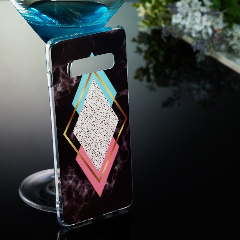 Samsung Galaxy S10 Plus TPU Back Cover met Marmer Print Ruiten afbeelding 4