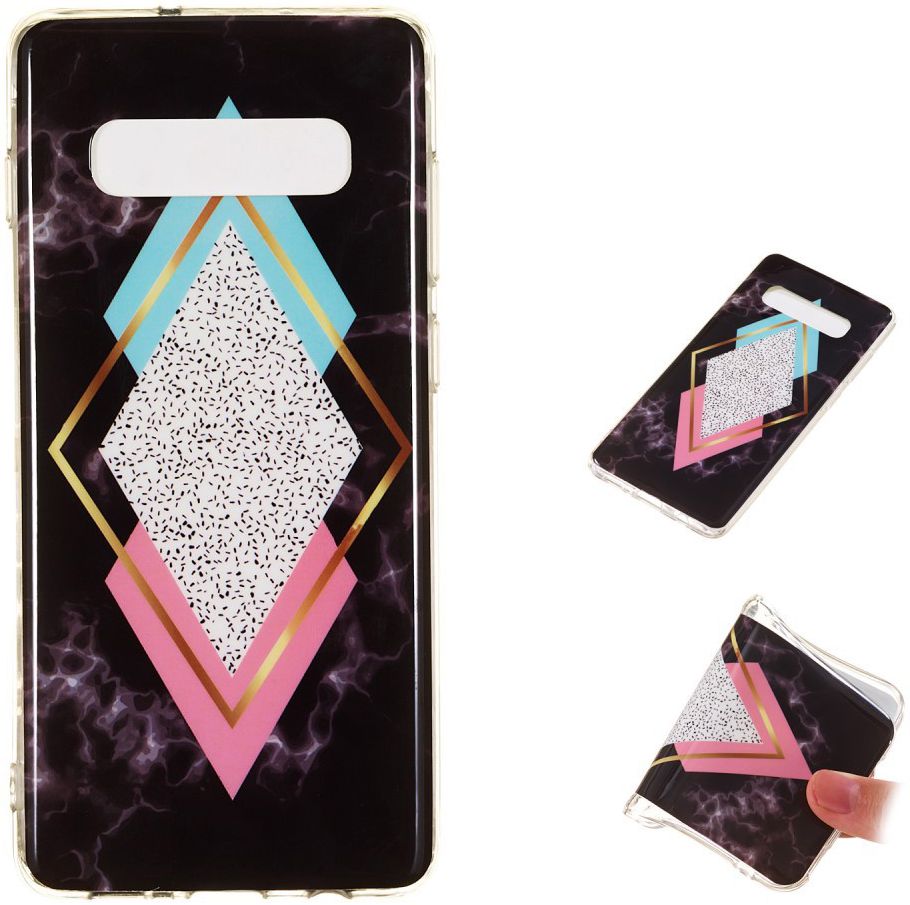 Samsung Galaxy S10 Plus TPU Back Cover met Marmer Print Ruiten afbeelding 5