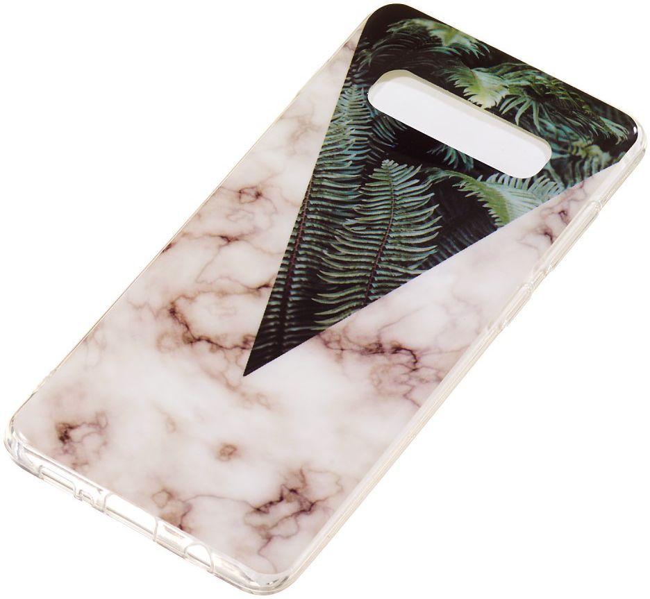 Samsung Galaxy S10 Plus TPU Back Cover met Marmer Print Bladeren afbeelding 2