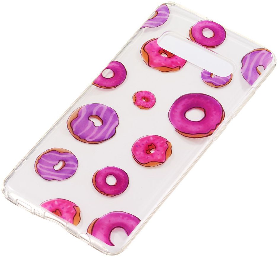 Samsung Galaxy S10 Plus Transparant TPU Hoesje met Donuts Print afbeelding 2