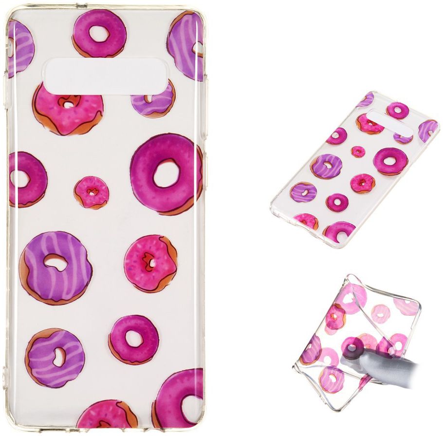 Samsung Galaxy S10 Plus Transparant TPU Hoesje met Donuts Print afbeelding 5
