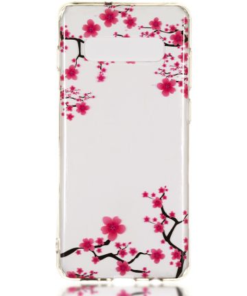 Samsung Galaxy S10 Plus Transparant TPU Hoesje met Blossom Print Hoesjes