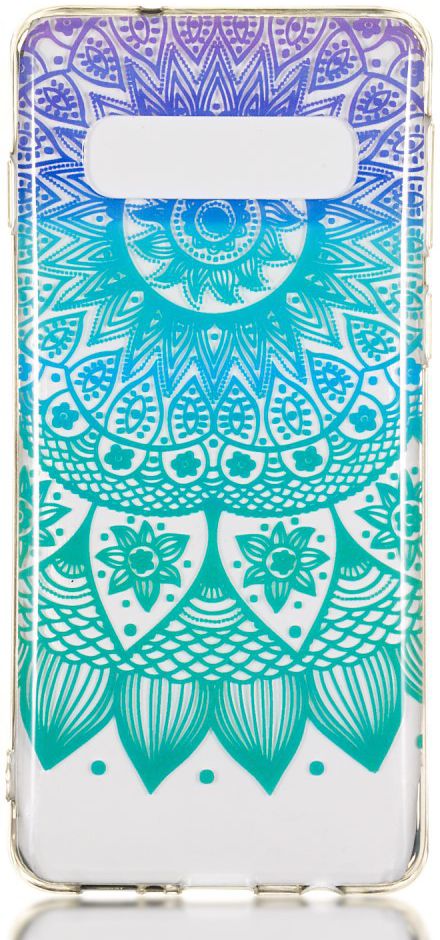 Samsung Galaxy S10 Transparant TPU Hoesje met Mandala Print afbeelding 1