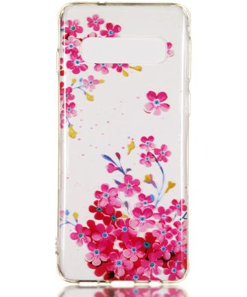 Samsung Galaxy S10 Transparant TPU Hoesje met Bloemen Print Hoesjes