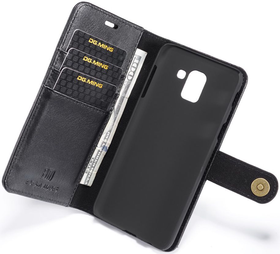 Samsung Galaxy J6 (2018) Leren 2-in-1 Portemonne Hoesje Zwart afbeelding 6