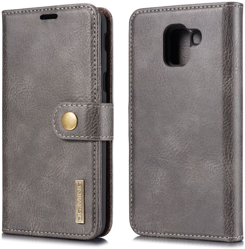 Samsung Galaxy J6 (2018) Leren 2-in-1 Portemonne Hoesje Grijs afbeelding 4