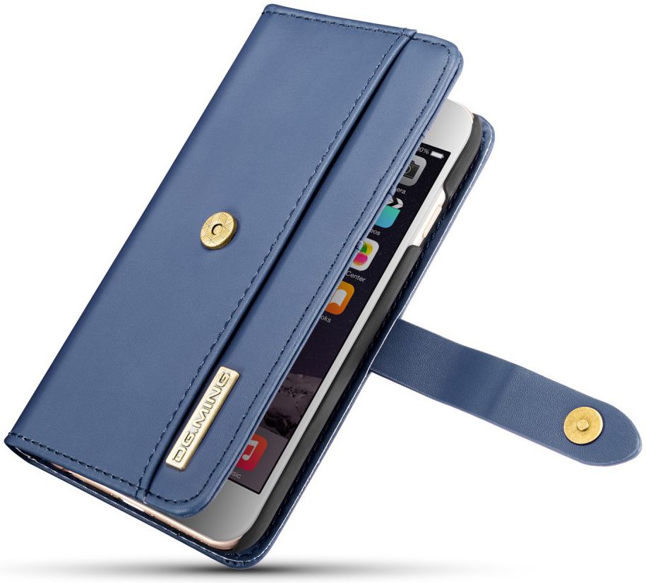 Apple iPhone 6s Plus Leren 2-in-1 Bookcase en Back Cover Hoesje Blauw afbeelding 13