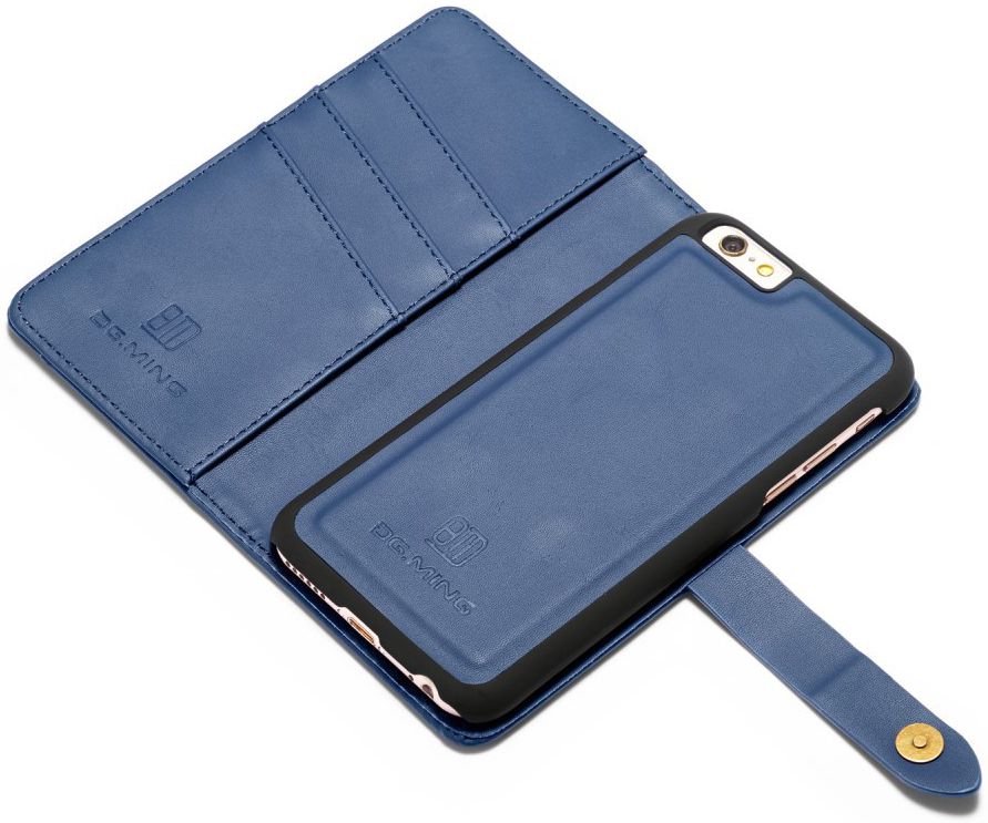 Apple iPhone 6s Plus Leren 2-in-1 Bookcase en Back Cover Hoesje Blauw afbeelding 10
