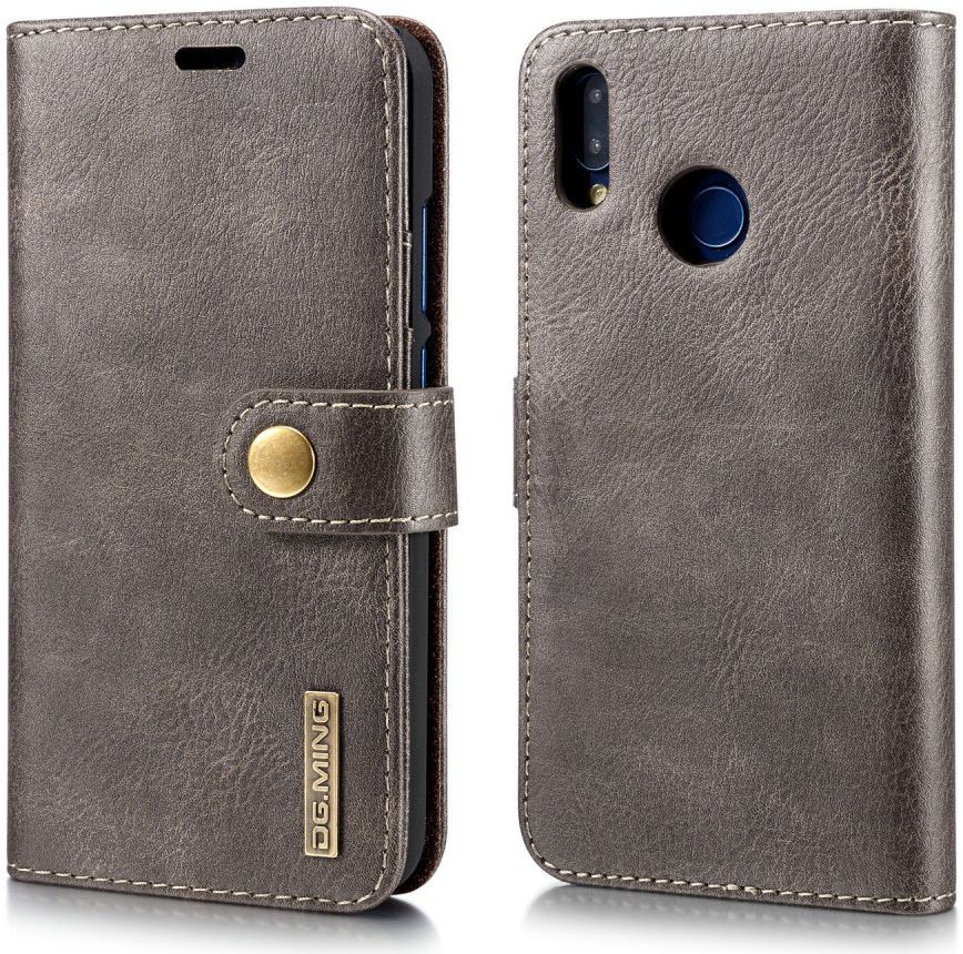Huawei P20 Lite Leren Portemonnee Hoesje Grijs afbeelding 6