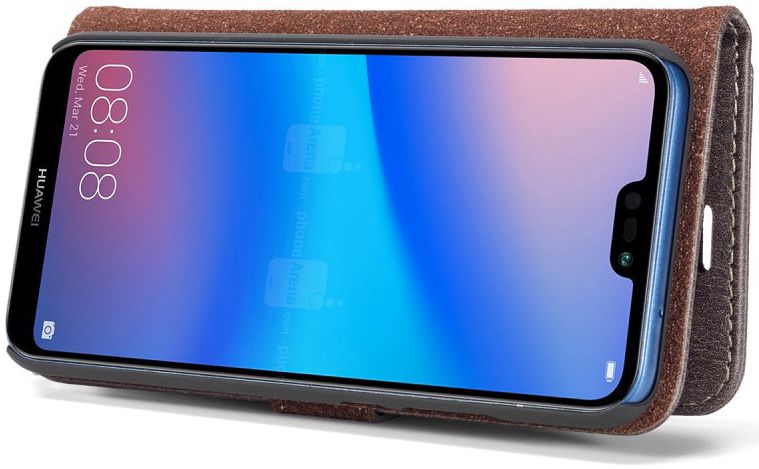 Huawei P20 Lite Leren Portemonnee Hoesje Grijs afbeelding 11