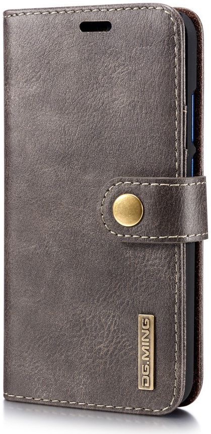 Huawei P20 Lite Leren Portemonnee Hoesje Grijs afbeelding 7
