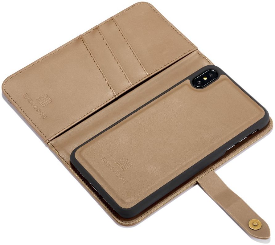 Apple iPhone XS Max Leren 2-in-1 Bookcase en Back Cover Hoesje Bruin afbeelding 13