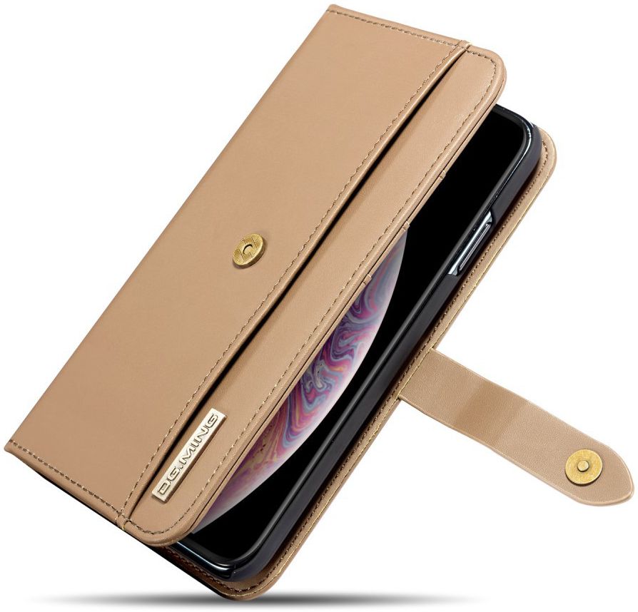 Apple iPhone XS Max Leren 2-in-1 Bookcase en Back Cover Hoesje Bruin afbeelding 14