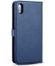 Apple iPhone XS Max Leren 2-in-1 Bookcase en Back Cover Hoesje Blauw
