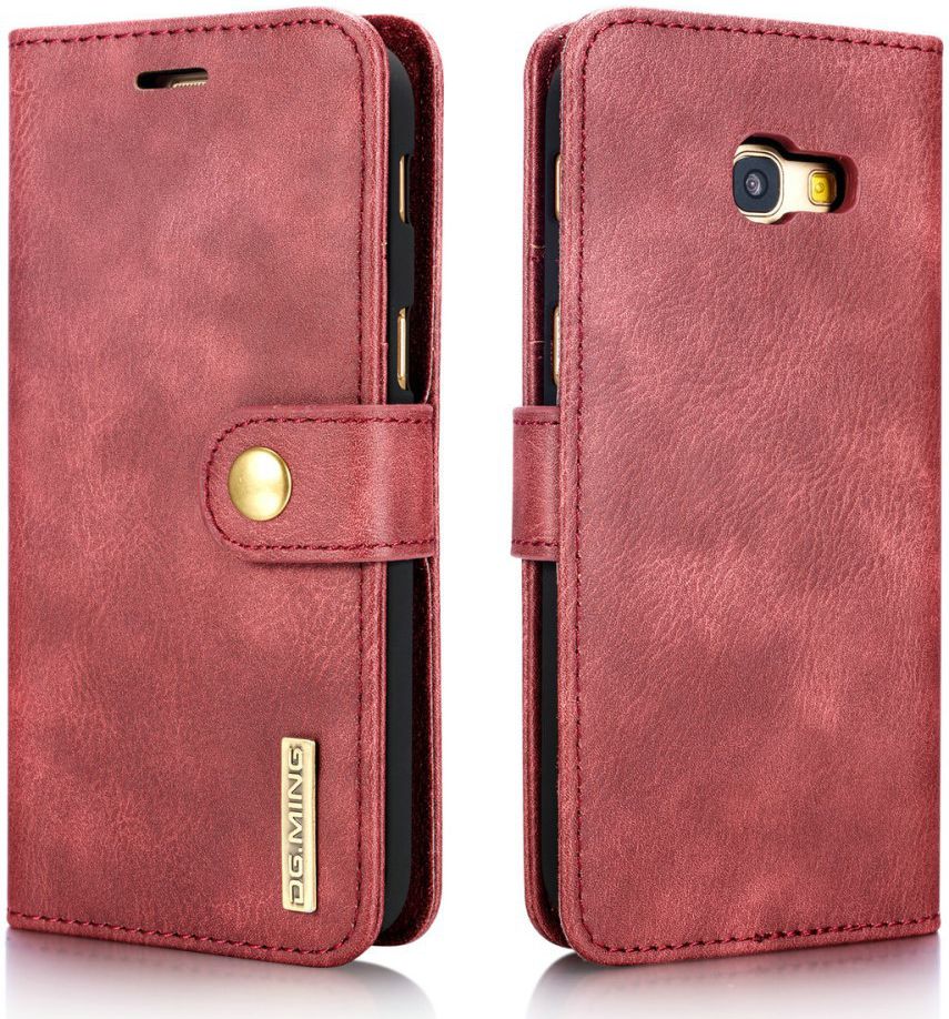 Samsung Galaxy A5 (2017) Echt Leren Portemonnee Hoesje Rood afbeelding 6