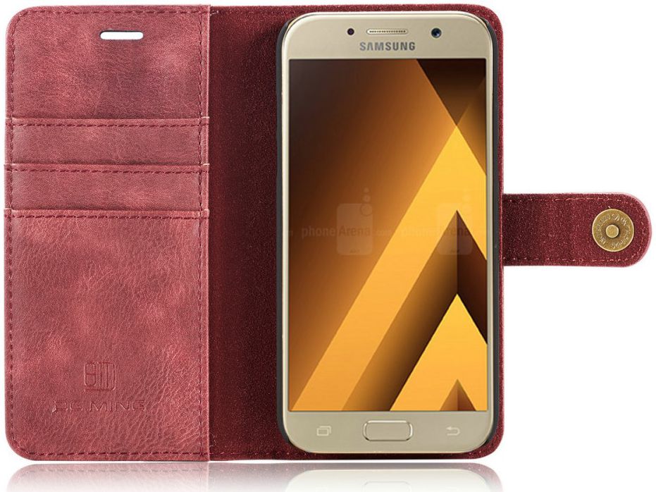 Samsung Galaxy A5 (2017) Echt Leren Portemonnee Hoesje Rood afbeelding 10